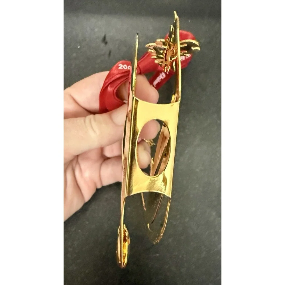 Georg Jensen 2004 24K Gold Plated Snowscape Golden Christmas Ornament VTG